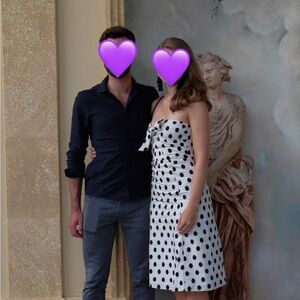 Sezane Black and White Polka Dot Maxi Dress